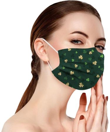 WEXCV 10-Piece St. Patrick's Day Mundschutz | Breathable Green Pattern Face Masks for Men & Women - Buy Online on GoSupps.com
