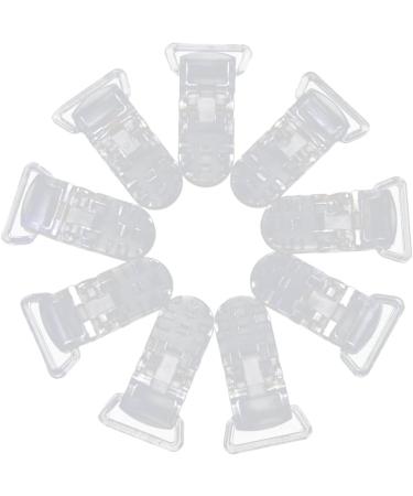 Pack of 10 Clear Plastic Clips - Multifunctional Pacifier Holders | 39 x 16 mm | International Shipping Available - Buy Online on GoSupps.com