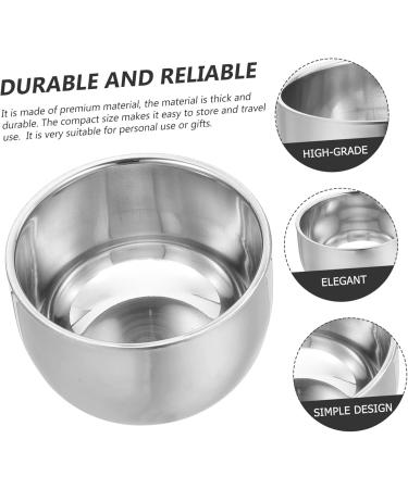 Frcolor 3PC Stainless Steel Double-Walled Shaving Bowl Set - Comfortable Foam & Cream Shaving Accessories for Men - 8.2x5.8cm - Buy Online on GoSupps.com