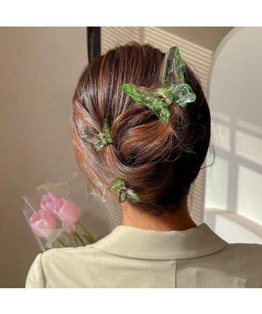 hgnxa Transparent Butterfly Shape Hair Claw Side Braids Woman Skincare Makeup Washing Face Hair Clip Wedding Party Hair Claw Ice transparent - Buy Online on GoSupps.com