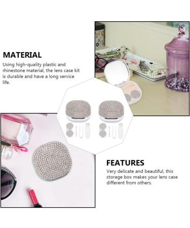 Exceart Makeup Container Set - 2-Piece Rhinestone Contact Lens & Myopia Glasses Case for Travel | Stylish & Practical Beauty Storage - Buy Online on GoSupps.com