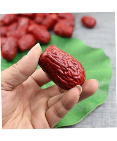 HOMSFOU 30Pcs Simulated jujube Artificial red dates Home decoration plastic playes food decor fake jujube fake dried jujube realistic dried jujube simulation fruit Chestnut decorate milk - Buy Online on GoSupps.com