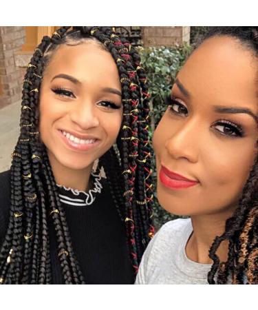 Gold African Deadlock Beads Jewelry Metal Loc Cuff Rings - Pack of 40 | Black Women's Cornrows Braid Hair Jewels - Buy Online on GoSupps.com