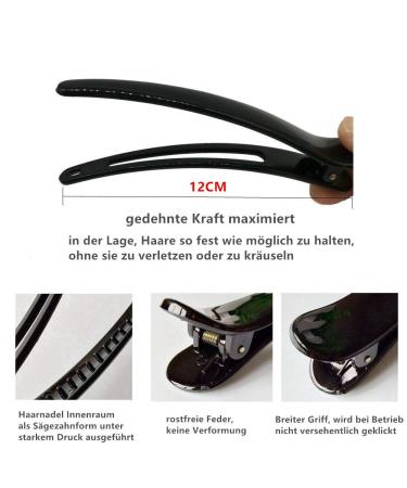 VOARGE 12 Pieces Hair Clips for Hairdressing | Quality Sectioning Clips for Ladies | Durable Plastic 12 cm Hairdresser Supplies - Buy Online on GoSupps.com