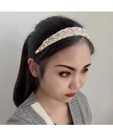 Inspirelle Handmade Imitation Pearl Beaded Elastic Headband - Pack of 5 | Fashionable Hairbands for Women, Girls - Buy Online on GoSupps.com