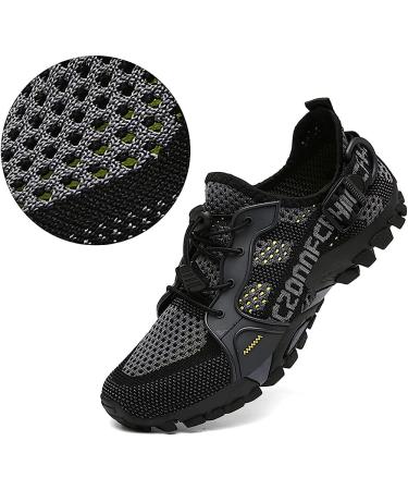 TANGYUGEN Water Shoes Men Women Quick Drying Outdoor Hiking Aqua Shoes - Grey - Buy Online on GoSupps.com