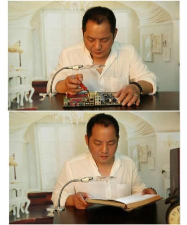 Portable Magnifier 2.5X 10X Desktop Hands Free Reading Magnifier with 2 LED Lamp and Metal Clamp for Read Hobby Crafts Model Building Soldering Full of Stars - Buy Online on GoSupps.com