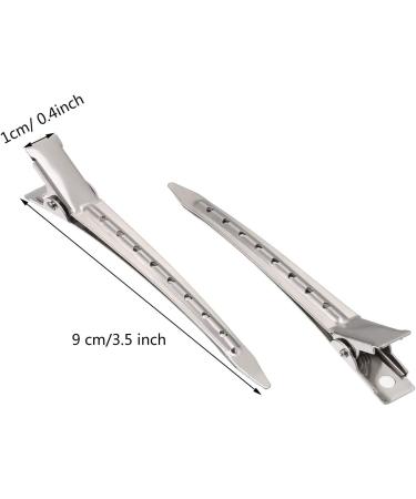 Rmeet Alligator Hair Clips - 24 Pack Metal Crocodile 3.5 Inch Stainless Steel Duck Bill Hair Clamps for Women & Girls - Durable Silver Hair Accessories - Buy Online on GoSupps.com