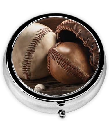 Retro Baseball Mini Pill Box | 3 Compartment Travel Organizer | Portable Medicine Case for Home & Office - Buy Online on GoSupps.com