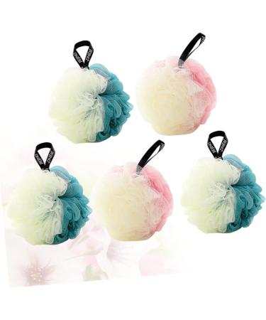 Housoutil Kid Body Wash Set - 5pcs Kids Bath Accessories Mesh Sponge & Scrubber for Easy Showering | Korean Version Tennis Child Bath Ball - Buy Online on GoSupps.com