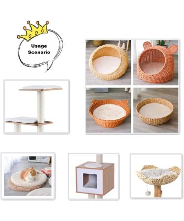 SHENGOCASE 835 Faux Rabbit Fur Cat Dog Bed Cushion | Round Rectangular Oval Shape | Replacement Pad for Cat Tree Tower, Window Perch, Carrier House | 11.8 Diameter - Buy Online on GoSupps.com