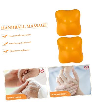 Homsfou 4-Pack Hexagonal Massage Balls - Handball Foot Massager for Acupressure & Deep Tissue Relief | Yoga & Gym Fitness | Natural Rubber 6x6cm Yellow - Buy Online on GoSupps.com