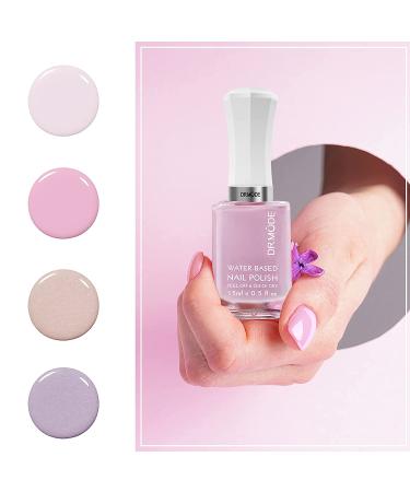 Non Toxic Peel Off Nail Polish Set - Quick Dry Water-Based Lacquer for Women & Kids - 4 Colors with Base Coat & Top Coat - 5 Bottles 0.5 fl oz - Buy Online on GoSupps.com