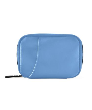 Naanle Pill Box 7 Day Pill Case Travel Pill Organizer Bag with Zipper Portable Weekly Case Compact Size for Vitamin Supplement Holder Solid Color Sky Blue
