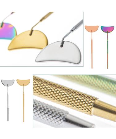 Stainless Steel Moon Shape Eyelash Inspection Mirror | Golden Beauty Tools for Lash Extensions - Rose Gold - Buy Online on GoSupps.com