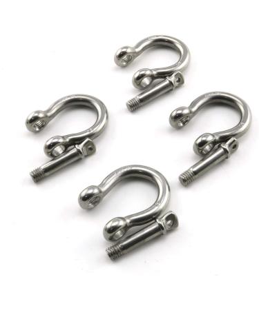 Heyous 4pcs Stainless Steel 1/4 Inch Screw Pin Anchor Shackles - Heavy Duty Bow Shape Load Clamps for Chains, Wirerope Lifting, Camping & Survival - Buy Online on GoSupps.com