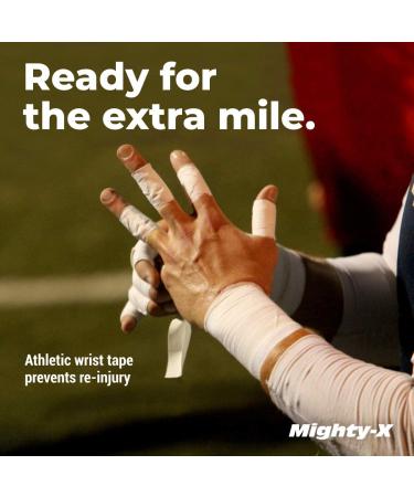 Mighty-X White Athletic Tape + PreWrap - 4 Pack - 1.5in x 45ft - No Sticky Residue - Ideal for Ankle, Climbing, Boxing - Sports Tape Athletic - Buy Online on GoSupps.com