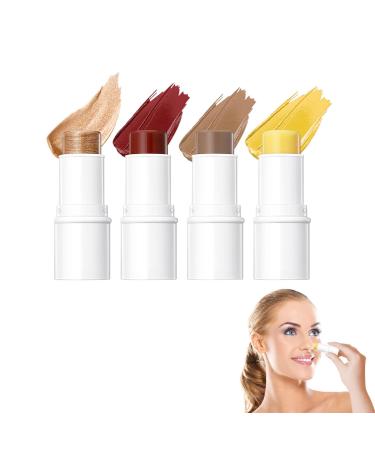 4 in 1 Makeup Stick Set Multi Stick Face Cosmetics | Cream Blush Stick for Cheeks Eyes and Lips Contours Stick Highlighter Makeup Sticks Lip Balm (Moisturizing Blush Highlighter & (Sz01830-5-01) No. 01 in a Set of Four