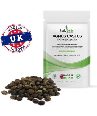 Bodygenix Vitex Agnus Castus Supplement 1000mg - 30 Capsules | Reduce Mood Swings & Menstrual Cramps | High Strength Veg Capsules | 1 Month Supply - Buy Online on GoSupps.com