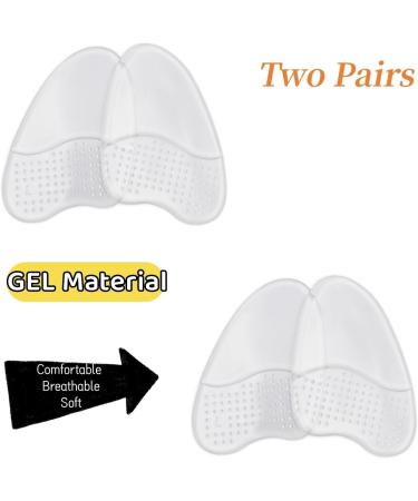 High Heel Comfort Pads - 2 Pairs Metatarsal Cushion Inserts for Women | All Day Pain Relief & Comfort - Transparent - Buy Online on GoSupps.com