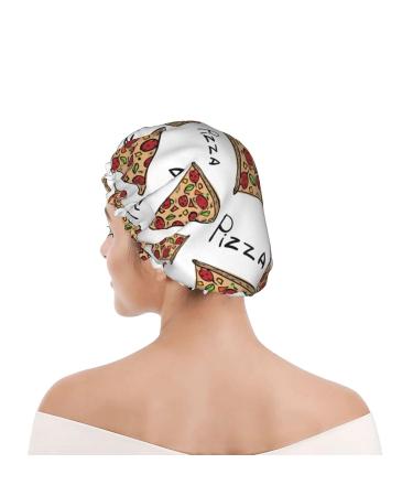 Pizza Pattern Shower Cap | Elastic & Reusable | Fits All Head Sizes | Waterproof & Quick Drying - Buy Online on GoSupps.com