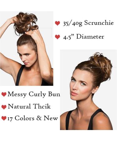 Dark Black Wavy Curly Messy Hair Bun Extension - 40g | Scrunchy Ponytail Hairpiece - Buy Online on GoSupps.com