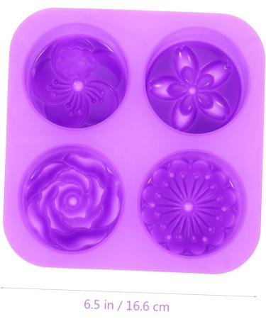 OUNONA Silcone Molds 7 Pcs Handmade Soap Mold Silicone Soap Cajas para Handmade Silicone Mould Silicone Tools Silicone Rose Mold Silicone 4- Hole Purple Silica Gel Chocolate Flower Model 3X16.6X16.6CMx7pcs - Buy Online on GoSupps.com