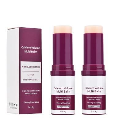 WenFeng Calcium Multi Balm Stick Cemenrete Calcium Volume Multi Balm Anti Wrinkle Sagging Moisturing Hydrating Firming Skin Suitable for Eyes Neck Face-2 PCS