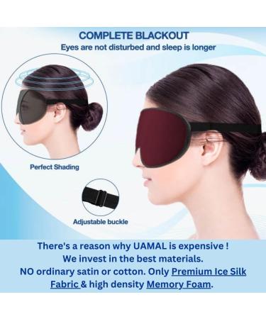 UAMAL 3D Eye Mask Sleep Mask - 100% Blackout Eyelash Extension Sleep Mask for Women & Men - Premium DARK CRIMSON Sleeping Eye Mask - Adjustable Strap Travel Essential - Buy Online on GoSupps.com