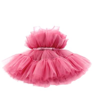 NNJXD Baby Girls Flower Princess Birthday Party Dress 766 Hot Pink-a 12-24 Months