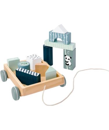 Eichhorn Construction Wagon with 11 Building Blocks - Pull-Along Toy for Kids 12 Pieces 18x17.5 cm Ideal for Ages 1+ - International Shipping Available - Buy Online on GoSupps.com