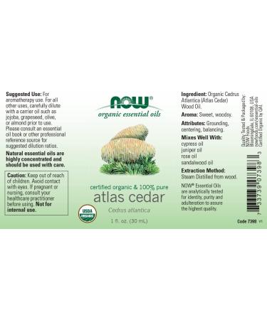Buy Now Foods Organic Atlas Cedar Essential Oil 1 fl oz - 100% Pure & Natural - Buy Online on GoSupps.com