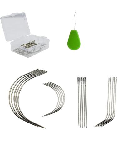 20 pcs J I C Curved Needles for Hand Sewing, Wig Making, Leather Repair, and Crafts - Buy Online on GoSupps.com