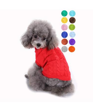 Small dog sweater warm pet sweater cat sweater dog sweatshirt clothing coat clothing for small dogs & kitten red XL