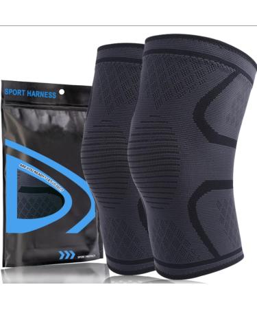 home harbor 2 Piece Knee Pads for Men and Women Knee Brace for Osteoarthritis Knee Support Sports Compression Elastic for Runnin