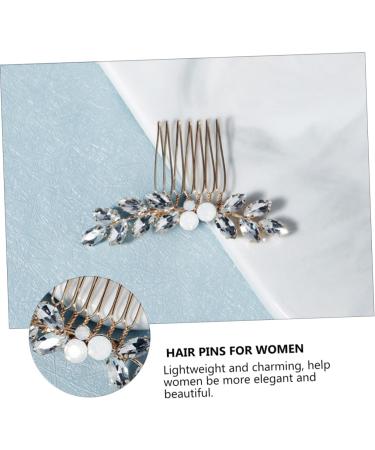 DOITOOL 1pc Rhinestone Disc Hair Comb Hair Jewels for Women Hair Clip Hair Claw Women Hairpin Comb Pearl Barrettes for Women Hair Pin Wedding Hairpin Bride Alloy Headgear Simple - Buy Online on GoSupps.com