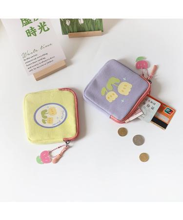 GOLD XIONG PADISHAH Sanitary Napkin Storage Bag - Blue Flower Square Coin Purse for Women - Buy Online on GoSupps.com