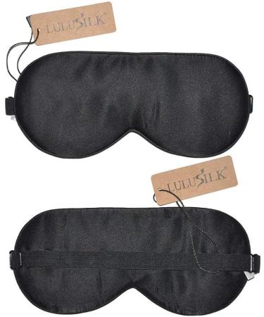 Shop Lulusilk 100% Silk Adjustable Sleep Mask - Premium Eye Mask for Men & Women - Black - Buy Online on GoSupps.com