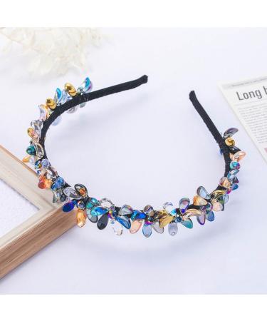 IYOU Sparkly Crystal Headband Black Shiny Rhinestone Hair Bands Flower Party Prom Hair Accessories for Women and Girls - Buy Online on GoSupps.com