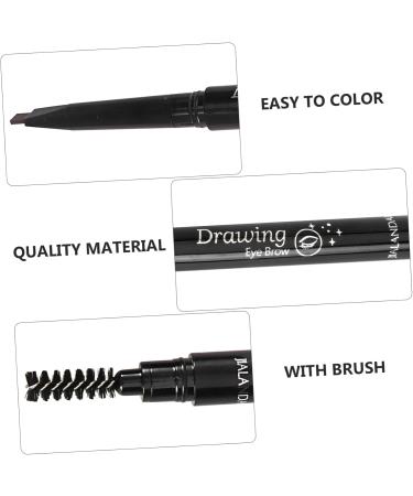 Beatifufu 3pcs Long Lasting Eyebrow Pencils Double Head Eyebrow Pencil Eyebrow Pencil Brush Chocolate - Buy Online on GoSupps.com