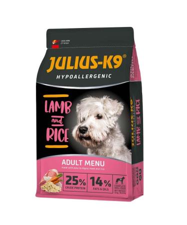 Julius-K9 - Lamb & Rice - Hypoallergenic food for adult dogs - Lamb and rice dog food - Suitable for all breeds - 3 kg