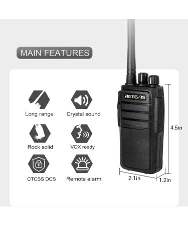 Retevis RT21 Walkie Talkies Case of 4 | Rechargeable 2-Way Radios for Adults | Long Range, 16 Channels, VOX | Emergency Communication for Families & Small Businesses - Buy Online on GoSupps.com