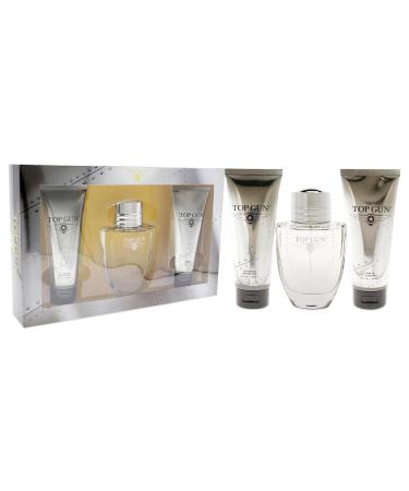 Top Gun Chervon for Men - 3 Pc Gift Set 3.4oz EDT Spray 3.4oz After Shave Balm 3.4oz Shower Gel - Buy Online on GoSupps.com