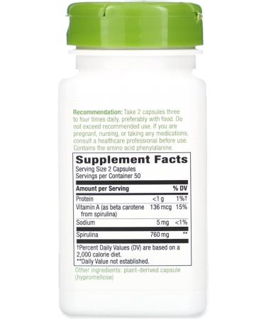 Nature's Way Spirulina / 100 Veg Caps - Buy Online on GoSupps.com