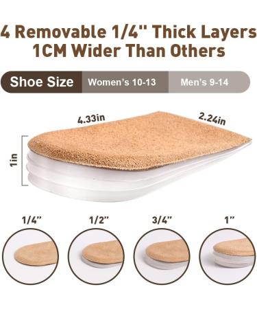 Abnaok Heel Lift - 4 Layer Gel Shoe Inserts for Women | Adjustable Orthopedic Heel Lifts for Pain & Leg Length Discrepancy | 2 Pairs Wedge Inserts - Buy Online on GoSupps.com