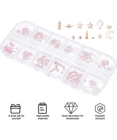 Lurrose 1 Box Nail Art Accessories shiny glass nail beads flat back gems nails decoration kit nail embellishments nail rhinestones for acrylic nails DIY Nail Art Diamond 3d boxed sticker Rose Gold - Buy Online on GoSupps.com