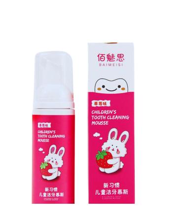 Children's Foam Toothpaste for Fruit Flavored U-Shaped Electric toothbrushes Natural Formula Foam Toothpaste Foam Toothpaste for Good Oral Cleaning. for Children from 2 to 12 Years Old (Strawberry)
