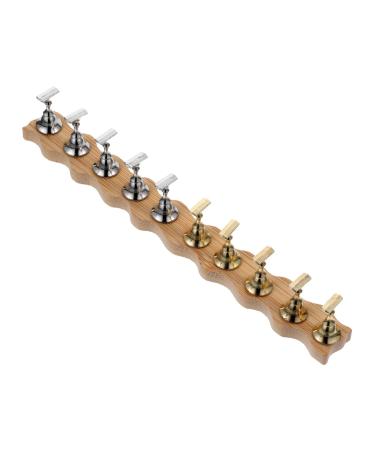 FELTECHELECTR Nail Stand 1 Set Fake Nails Stand Magnetic Holder Accessories Wave Wood Nail Piece Acrylic With Base Nail Accessories