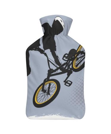 Hot Water Bottle With Lid Motocross Motorcycle Rubber Hot Water Bag For Pain Relief Cramps Foot Warmer Hot And Cold Therapy