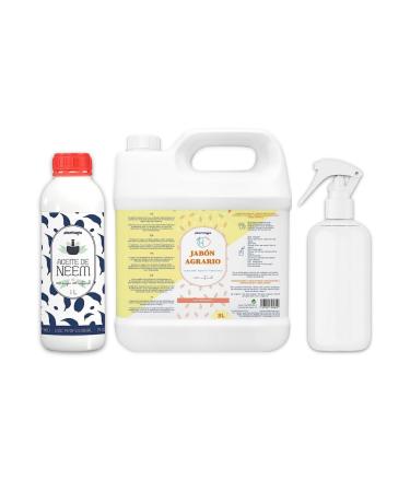 PLANTAWA Potassium Soap Saver Pack 2L + Neem Oil 1L + Powder 100% Natural Orchard Protection Durable High Concentration Whitefly Red Spider Aphid Mealybug